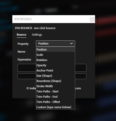 IFM BOUNCr – One-Click Bounce & Overshoot Expression Tool for After Effects - Image 3